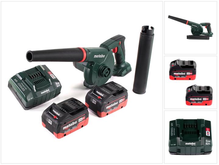 Actual product image Metabo AG 18 Battery blower 18 V + 2x LiHD battery 8.0Ah + charger (Rechargeable battery operated, Leaf blower)