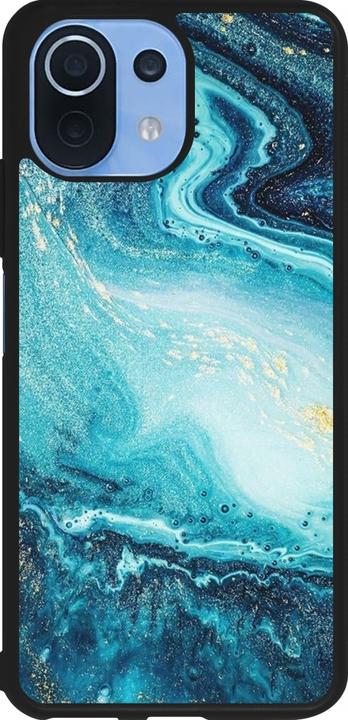 Actual product image PhoneLook Coque Silicone rigide noir Sea Foam Blue (Xiaomi Mi 11 Lite 5G)