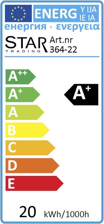 Energy Label Star Trading High (E27, 20 W, 1300 lm, 1 x, G)