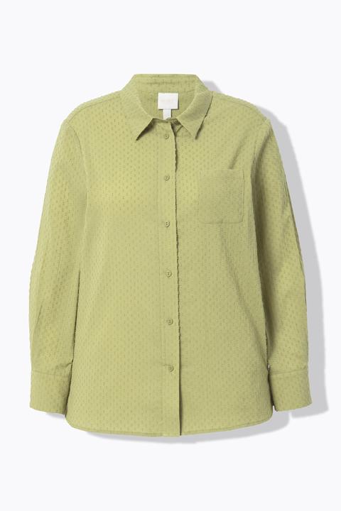 Produktbild Ulla Popken Bluse, Punkte, Hemdkragen, Langarm (56)