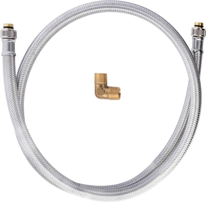 Actual product image Duravit Connection hose knurled G 1/2 and elbow R 1/2 1500mm