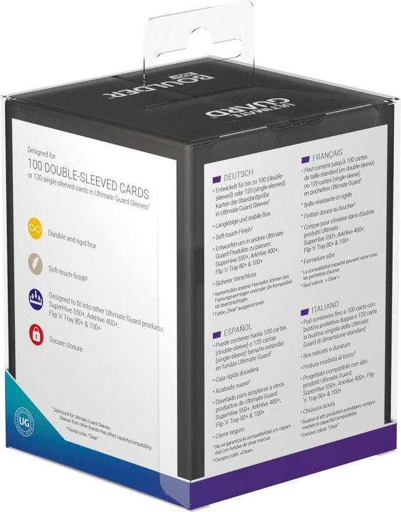 Image du produit Ultimate Guard UGD010692 - Boîte à cartes Boulder - 100+ cartes, taille standard, onyx