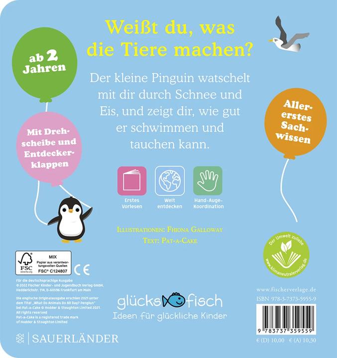 Immagine prodotto Glücksfisch: Weisst du, was die Tiere machen? Kleiner Pinguin (Tedesco, Fhiona Galloway, 2022)