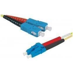 Exertis Connect LWL Patchkabel HD, 9/125 µm, OS2-Faser, SC Duplex Stecker/LC Duplex Stecker, gelb, 30,0 m UPC UPC-Sc (S/...
