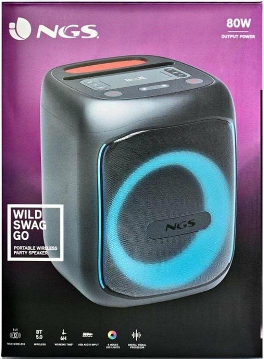 Actual product image NGS Speaker Wild Swag Go Portatile BT/TWS/USB/TF/AUX-IN 80W (10 h)
