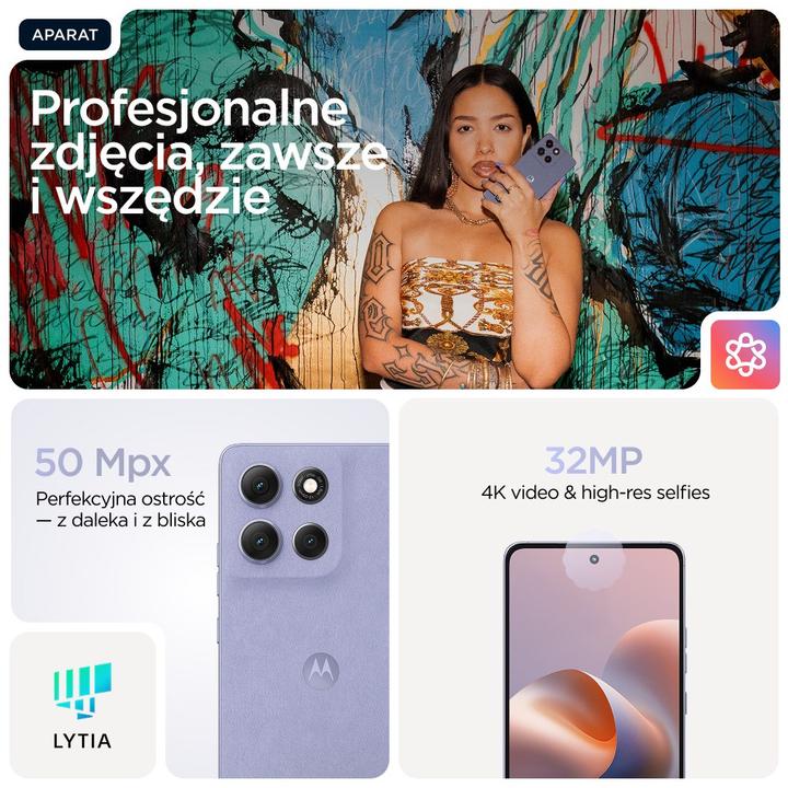 Actual product image Motorola Moto G86 (256 GB, Cosmic Sky, Lilac, 6.67", SIM + eSIM, 5G)