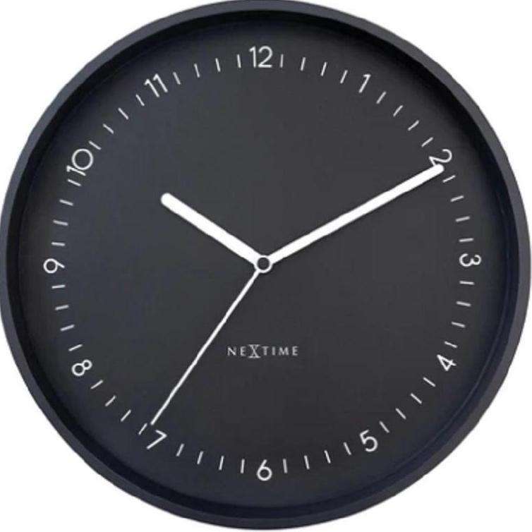 Nextime, Wanduhr, 3305ZW - Wanduhr "Berlin", Lautlos, Schwarz, Aluminium, 30 cm (30 cm)