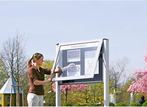 Actual product image kaiserkraft Display case for indoor and outdoor use (Magnet board, 200 x 102.5 cm)