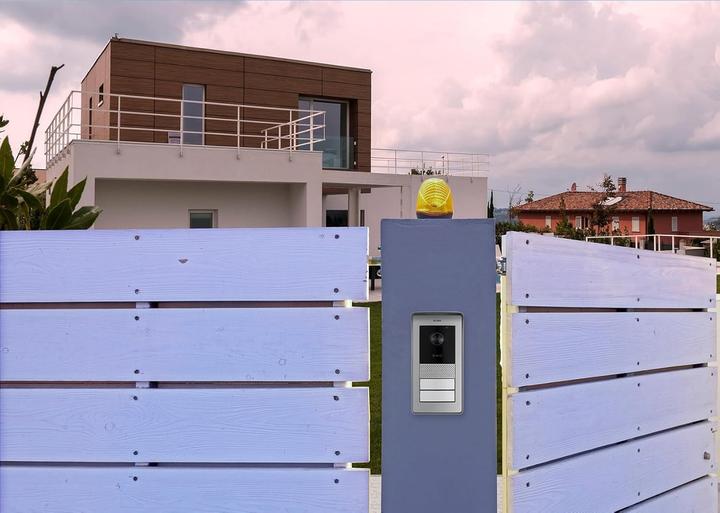 Produktbild Vimar Video-Türsprechanlage mit RFID-Leser, 2 Tasten, 4-Wege-Busverteiler und Zubehör