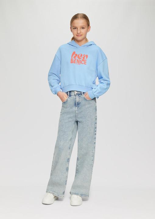 Produktbild S.Oliver Sweatshirt Oversized Kapuzen-Sweatshirt mit Front-Print (158, 164)