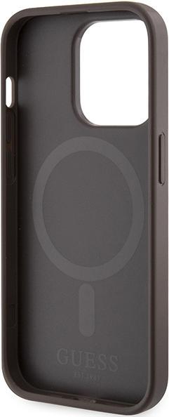 Produktbild Guess GUHMP15LP4RPSW iPhone 15 Pro 6.1" brązowy/brown hardcase 4G Printed Stripes MagSafe (Apple iPhone 15 Pro)