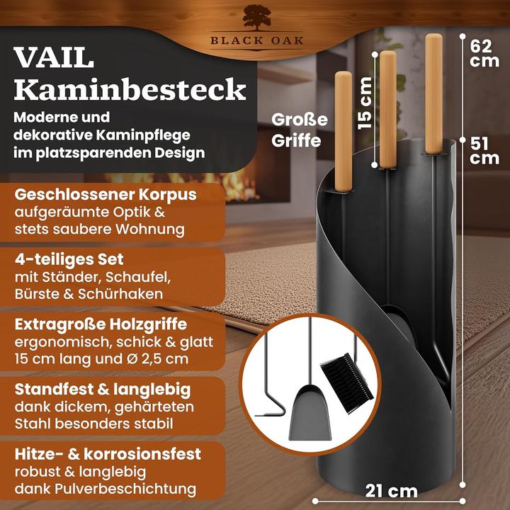 Produktbild Black Oak 4-teiliges Kaminbesteck-Set Vail