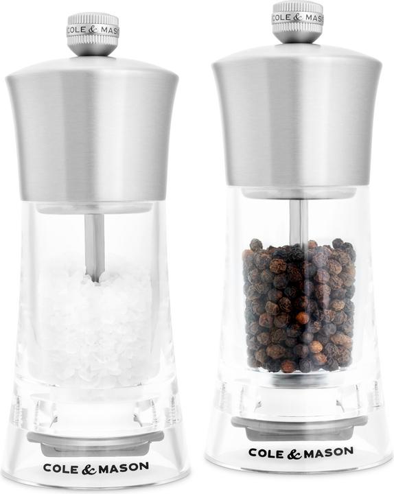 Image du produit Cole & Mason Pfeffer-Salzmühlen Set Bromley Acryl SS 15x6x6 cm (Sel, Poivre)