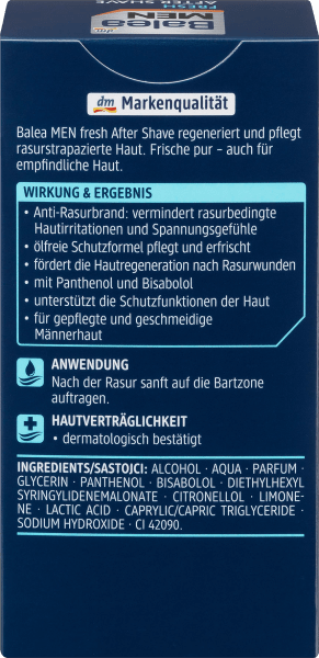 Actual product image dm Balea MEN After Shave Fresh (Aftershave lotion, 100 ml)
