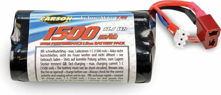 Carson 7,4V/1500mAh Akku Li-Ion T-Plug XS-Line (7.40 V, 1500 mAh)
