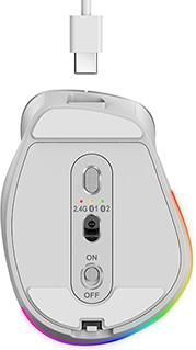 Actual product image Genius Ergo 9000S Pro/Ergonomická/Optická/Pro praváky/2 400 DPI/Bezdrátová USB + Bluetooth/Bílá (Wireless)