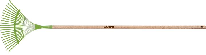 Actual product image VITO Fixed-Teeth Lawn Rake With Wooden Handle