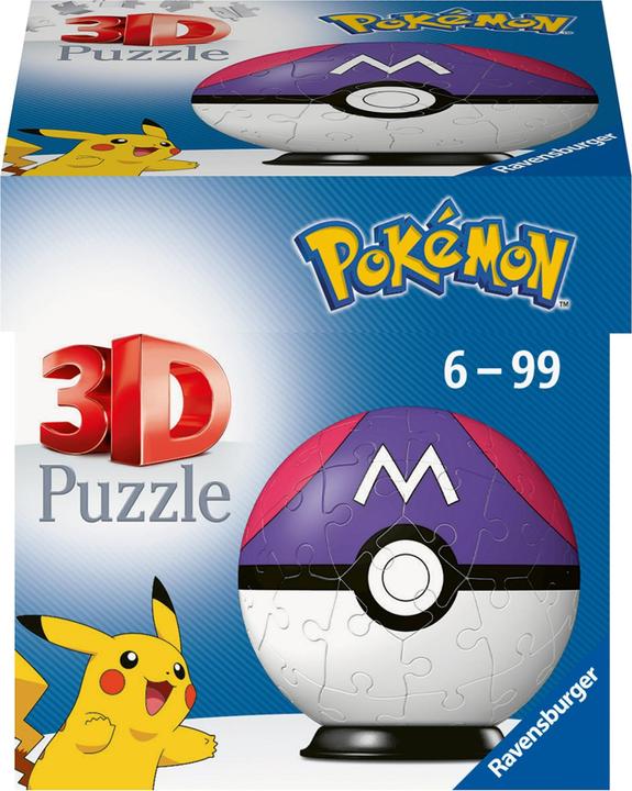 Produktbild Ravensburger 3D Puzzle 11564 - Puzzle-Ball Pokémon Pokéballs - Meisterball - (EN) Master Ball - 54 (54 Teile)