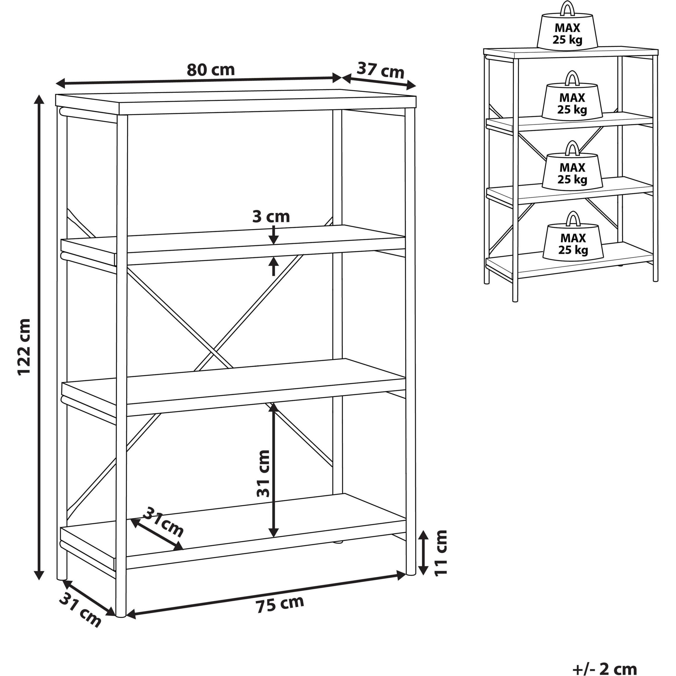 Thumbnail - Beliani, Regal, Brisbane (80 x 37 x 122 cm)