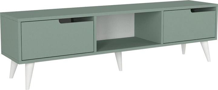 Image du produit En.Casa Fernsehschrank Kullila 160x35x40 cm Grün/Weiss (160 x 35 x 40 cm)