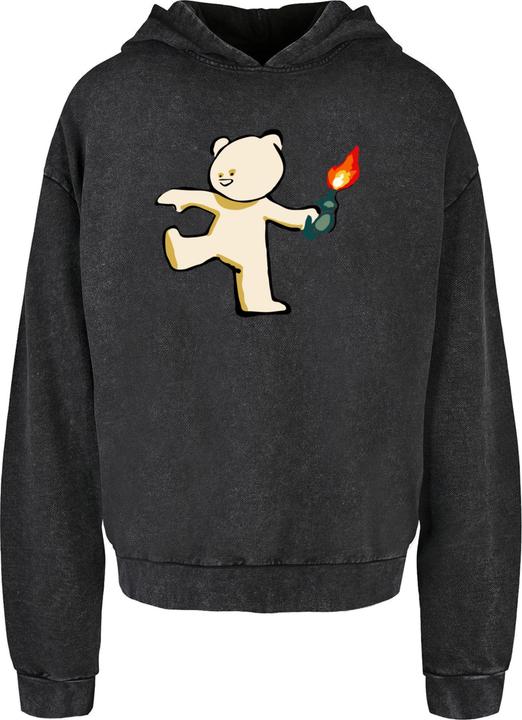 Produktbild Merchcode Brandalised - Molotov Teddy Acid Washed Oversize Hoody - 189393 (M)
