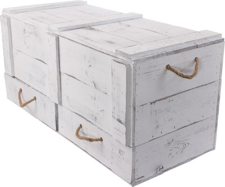 Immagine prodotto Holz Zollhaus Petto Vintage Shabby Bianco, 85 x 42 cm (42 x 85 x 12 cm, 137.51 l)