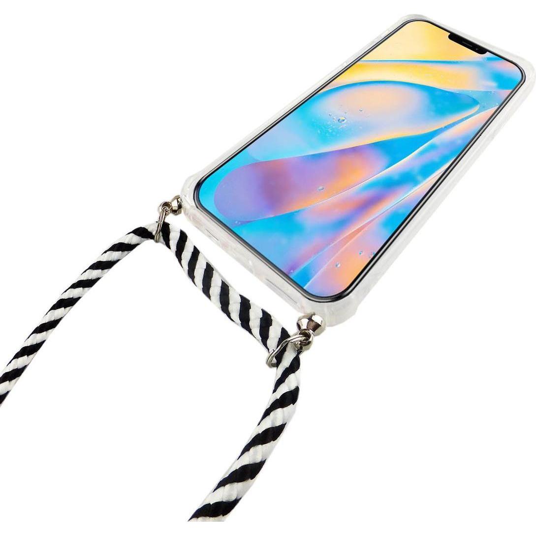 Thumbnail - König Design Apple iPhone 12 mini Handykette Hülle mit Band Case zum umhängen Kordel Schwarz, Handykette, Transparent