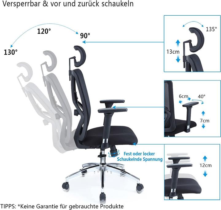 Produktbild Ticova Schreibtischstuhl mit Lendenwirbelstütze