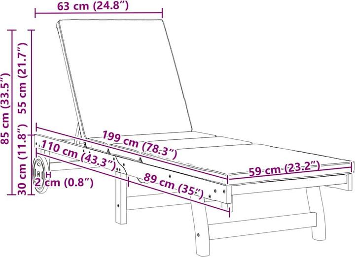 Produktbild vidaXL gartenmöbel (63 cm)