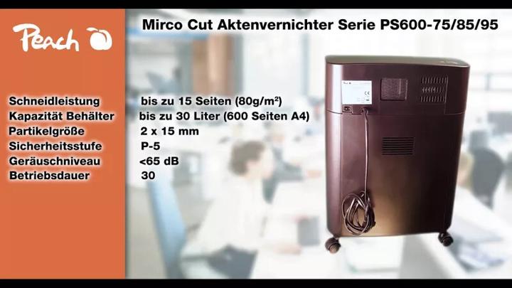 Produktbild Peach Aktenvernichter Micro Cut PS600-95 (Microschnitt)