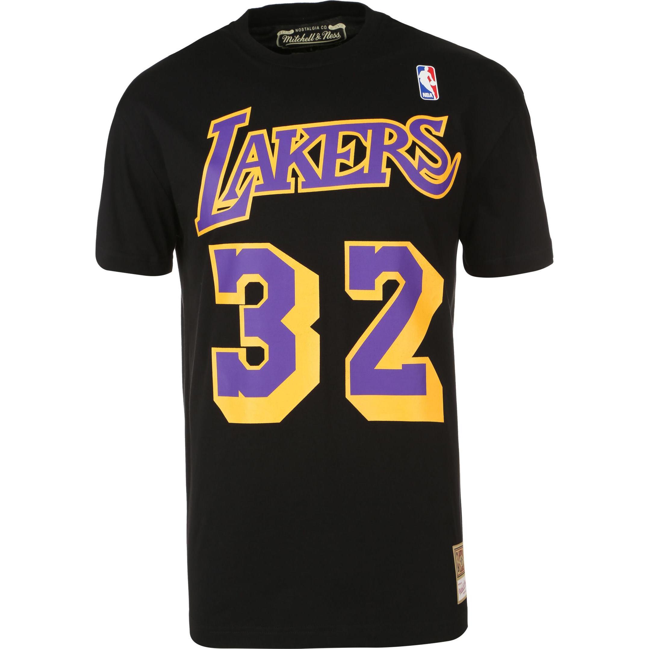 Mitchell & Ness, Herren, Shirt, N&N Tee Magic Johnson Los Angeles Lakers T-Shirt Herren, Schwarz, (S)