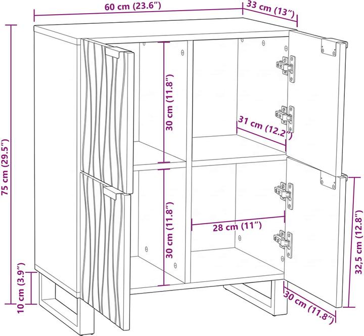 Produktbild vidaXL Sideboard (33 x 33 x 75 cm)