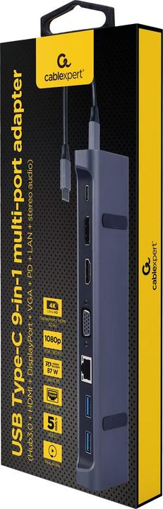 Actual product image Gembird A-CM-COMBO9-02 (USB-C, 9 ports)