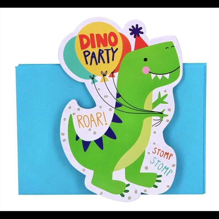 Image du produit Amscan Invitations Dino-Mite pour les dinosaures (paquet de 8) (8 pcs)