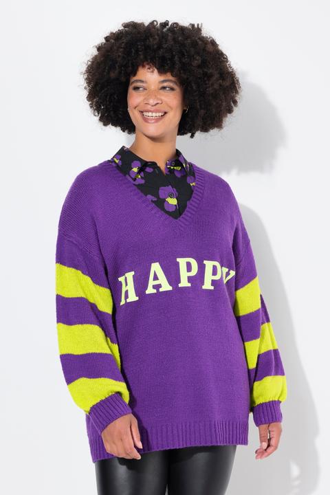 Produktbild Angel of Style Pullover, oversized, HAPPY, Ringel-Ärmel (46, 48)