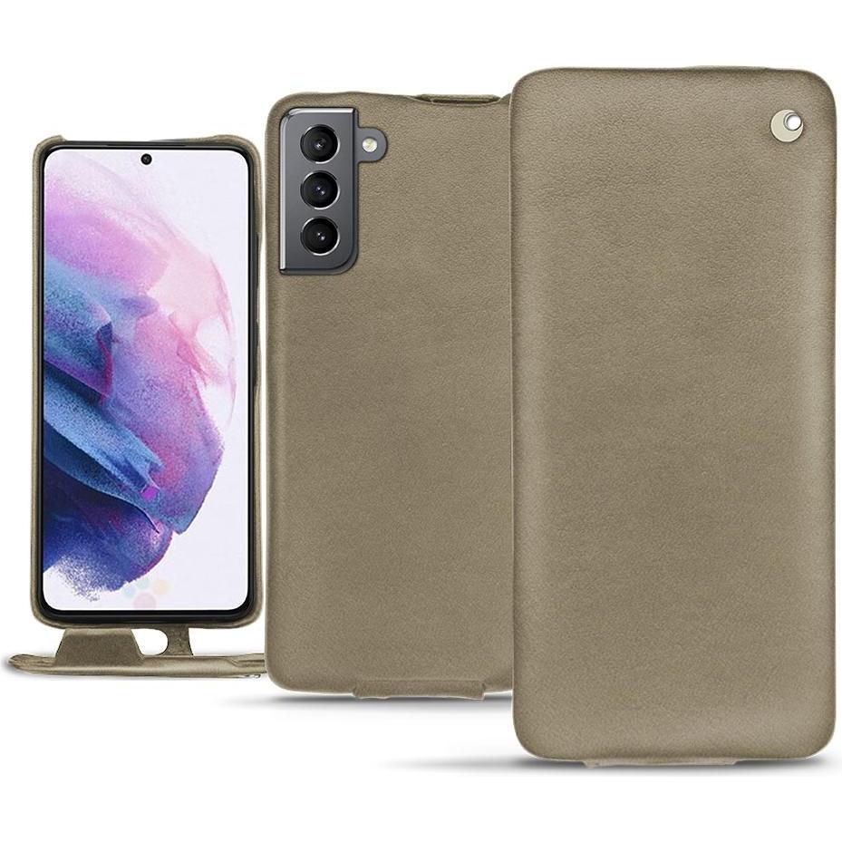 Noreve Lederschutzhülle vertikal (Samsung Galaxy S21), Smartphone Hülle, Beige