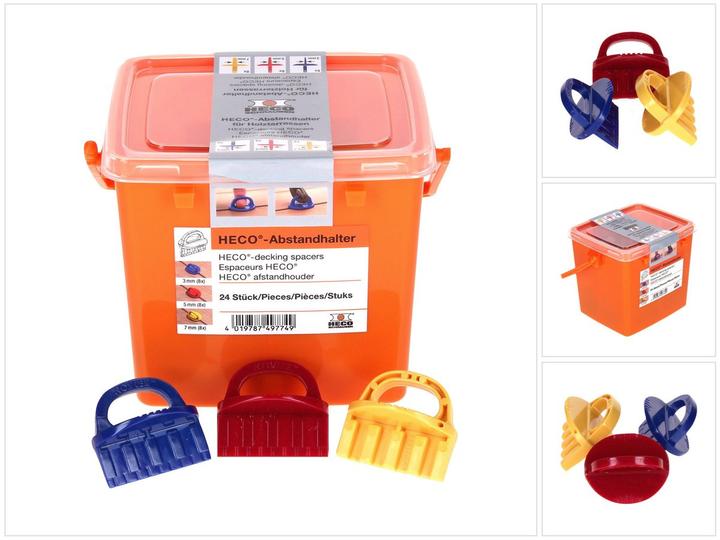 Produktbild Heco Abstandhalter Set für Terrassendielen 3-5-7 mm 24 Stk. ( 49774 ) in Kunststoffbox