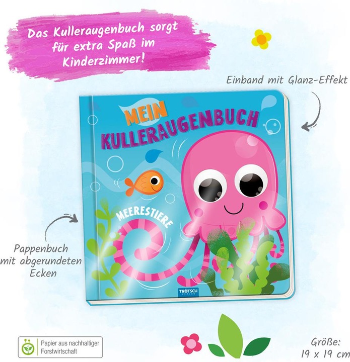 Produktbild Pappenbuch mit Kulleraugen Mein Kulleraugenbuch Meerestiere (Deutsch, Trötsch Verlag GmbH & Co. KG, 2023)