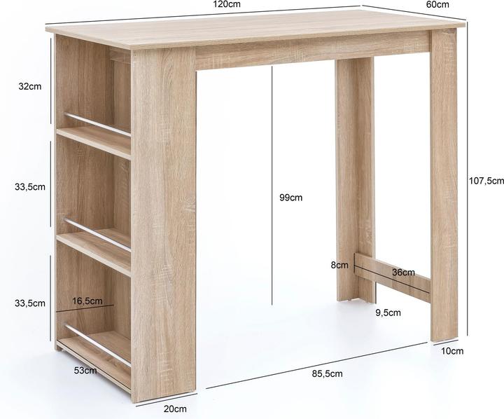 Produktbild Wohnling Bar-Bistrotisch (120 x 60 x 107.5 cm)