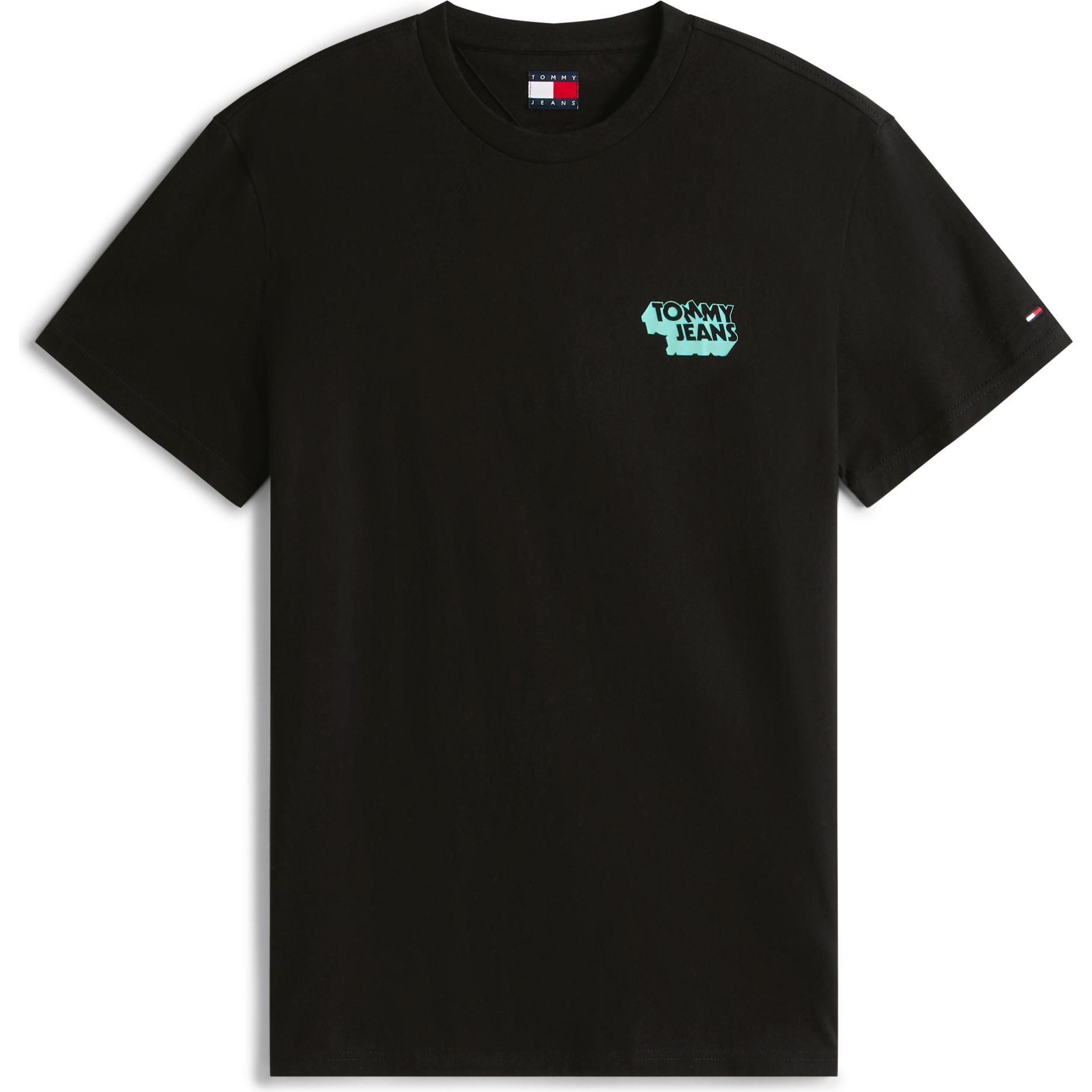 Tommy Jeans, Uomini, Maglietta, Tjm Slim Stack Logo Tee Ext, Nero, (S)