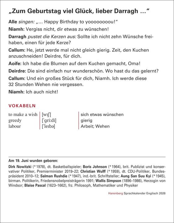 Image du produit Harenberg Calendrier linguistique anglais (12,5 x 16 cm)