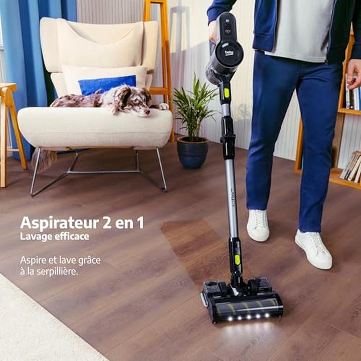 Actual product image Beko VRT84225VI - Draadloze steelstofzuiger - 100 AirWatts - 3 snelheden - LED-scherm - Grijs