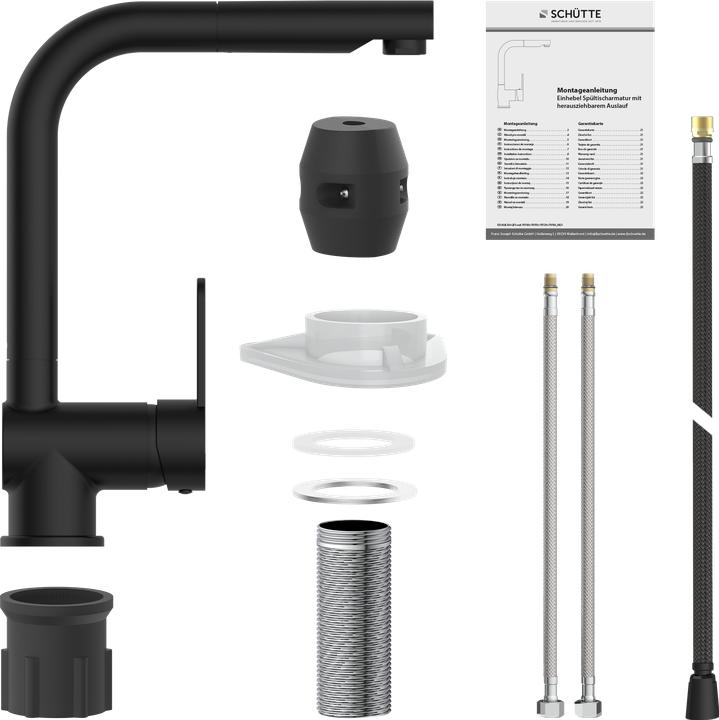 Produktbild Schütte Wasserhahn Küche LONDON Spültischarmatur Schwarz matt Ausziehbar Schwenkbar 79760