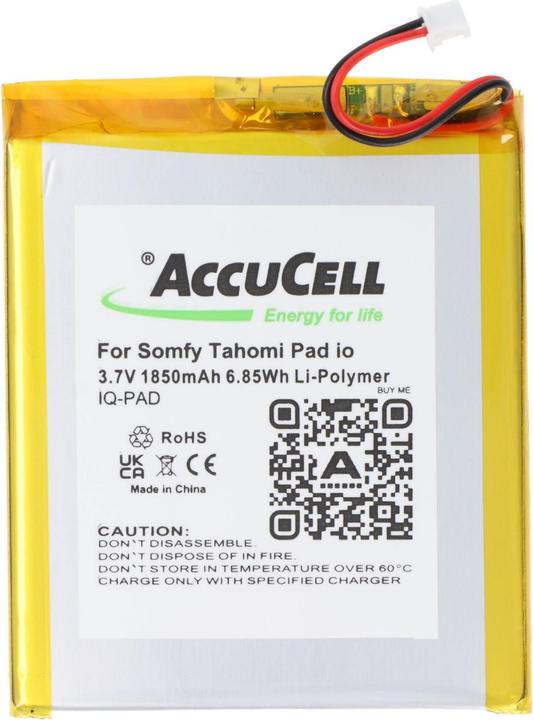 Actual product image AccuCell Somfy Tahomi Pad io battery (1850 mAh)