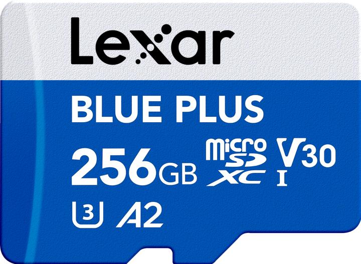Image du produit Lexar Blue Plus MicroSD Card256GB (256 Go, microSD, microSDXC, UHS-I)