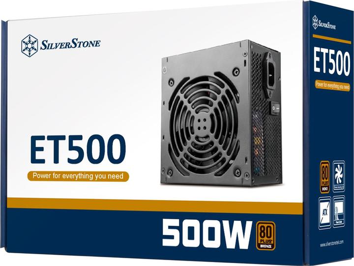 Produktbild Silverstone SST-ET500-B - Strider Essential Serie, 500W 80 Plus Bronze ATX flüsterleises PC-Netzteil (500 W)