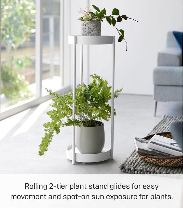 Actual product image Yamazaki 2-tier plant stand with castors TOWER