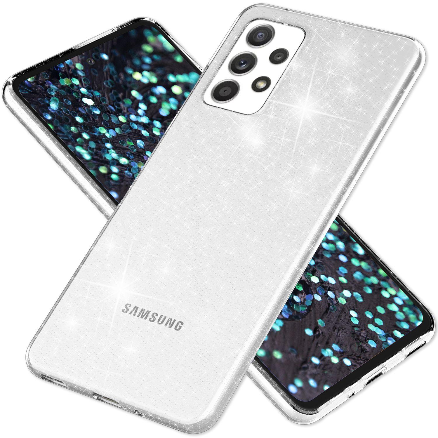 Nalia Klare Glitzer Silikon Hülle (Samsung Galaxy A53), Smartphone Hülle, Transparent