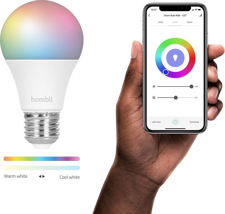 Actual product image Hombli Smart Bulb 9W RGB (2x) (E27, 9 W, 800 lm, 2 x, F)