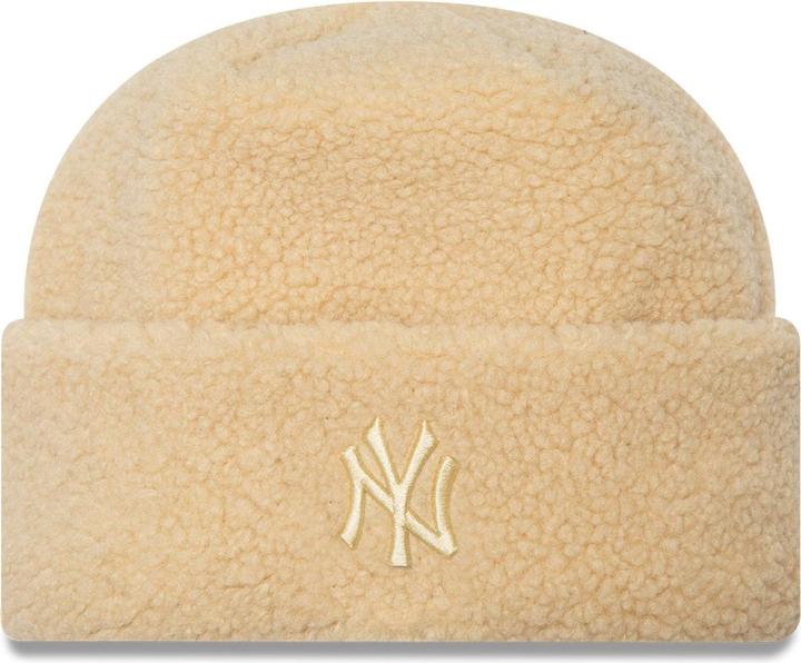 Actual product image New Era Ladies Winter Beanie - Borg Sherpa Ny Yankees Beige (One size)